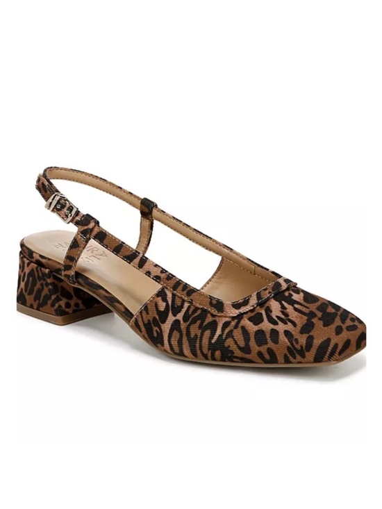 Naturalizer Shoes - Naturalizer Harper Leopard Print Slingback Pumps Square Toe Block Heel